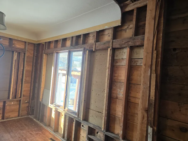 Garage walls cleared during cleanout